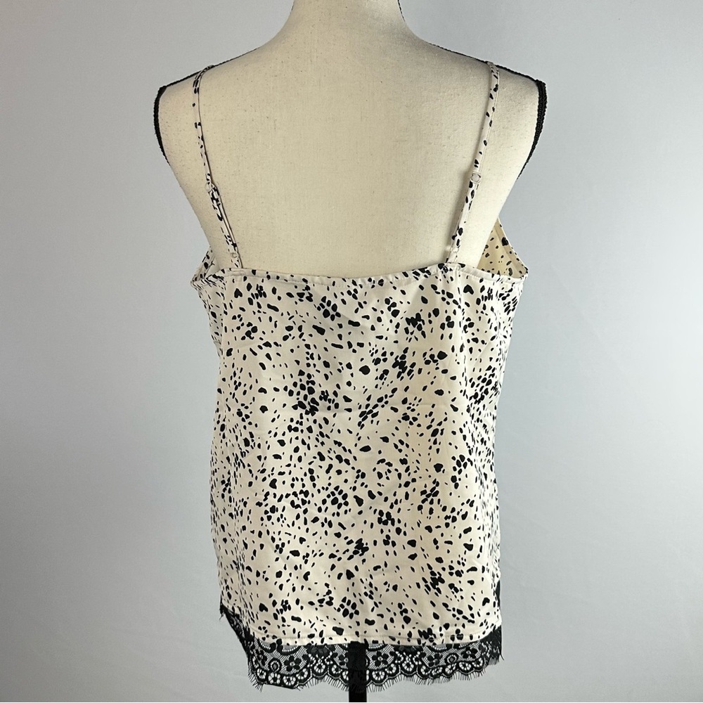 A NEW DAY tan & black spotted camisole w/ black lace trim NWT- size Medium - Picture 3 of 4